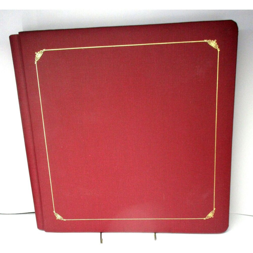 Creative Memories 12x12 Maroon Scrapbook W/ Gold Foil Trim & Pages